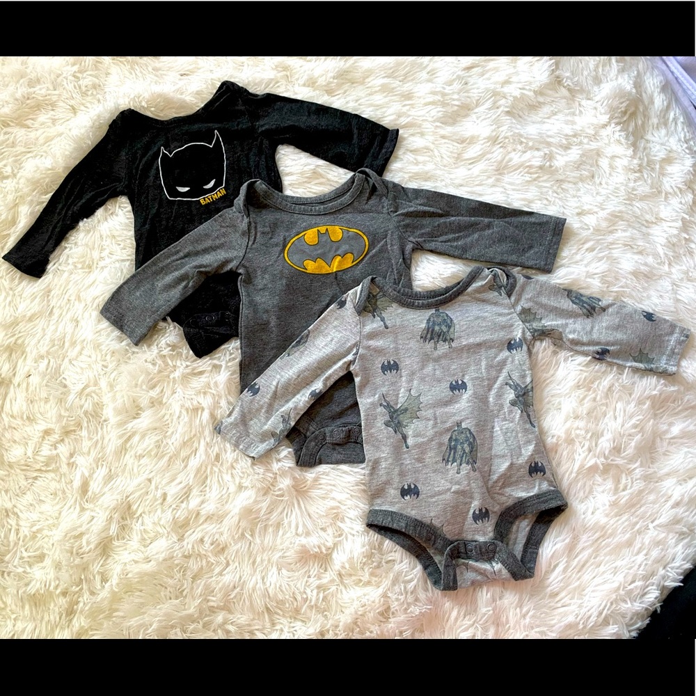 Batman 3Pk 0-3m Long Sleeve Onesie EUC